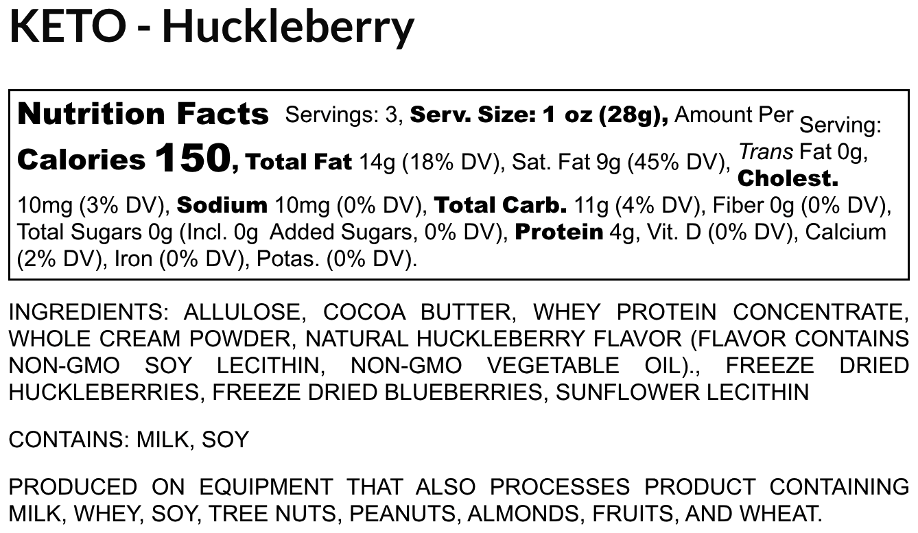 "KETO Huckleberry" - Sugar Free Huckleberry Cream